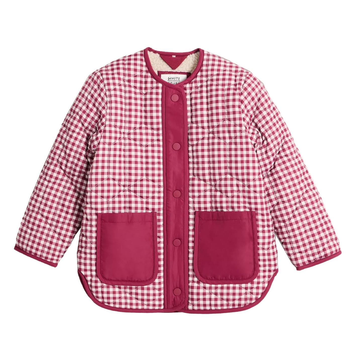 White Stuff Gingham Borg Lined Coat